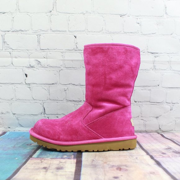 UGG Other - UGG Australia Lil Sunshine Pink Suede Sheepskin Winter Boots Size US 6